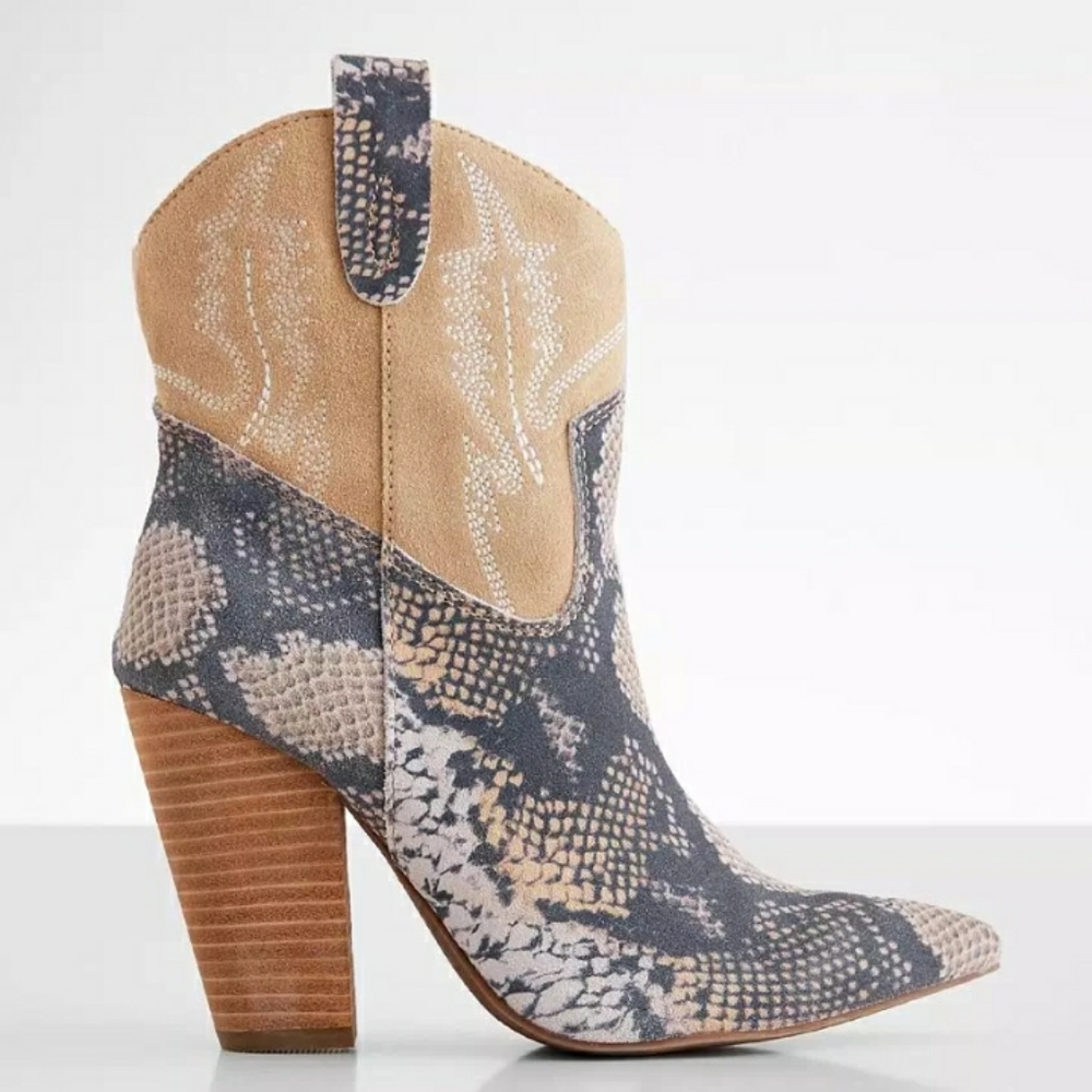 Snake print boots